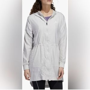 Adidas training athleisure windbreaker dress in  dash grey size small